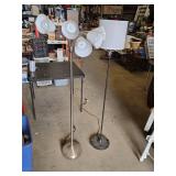 Set of Floor Lamps including Multi-Light (one cracked shade) and Single Shade Styles