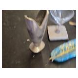 Decorative Vases and Glassware Items, Plastic Feathers