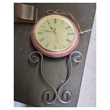 Gilbert Mantel Clock (broken glass, no weight) and Decorative Wall Clock