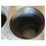 Hammered Metal Planters Set with Flared Design - 23" tall