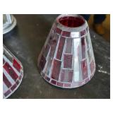 Set of Decorative Candle Holders and Lanterns including Mosaic Glass Shades