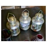 Set of Decorative Candle Holders and Lanterns including Mosaic Glass Shades