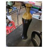 Tall Ceramic and Glass Vase Set including 19-Inch Brown Ceramic Vase, 16-Inch Clear Glass Vase, and 10-Inch Black Ceramic Vase