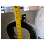 Tall Ceramic and Glass Vase Set including 19-Inch Brown Ceramic Vase, 16-Inch Clear Glass Vase, and 10-Inch Black Ceramic Vase