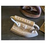 Vintage Sad Irons and Towel Rod Holders