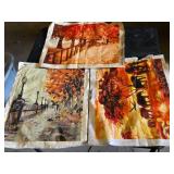 Lot of 3 Scenic and Wildlife Paintings on Canvas