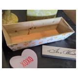 Decorative Home Items Including Vases, Box, and Signs