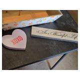 Decorative Home Items Including Vases, Box, and Signs