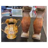 Metal Vases and Decorative Pitcher