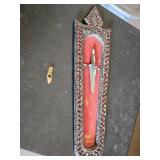 Decorative Dagger Wall Plaque (has one crack) with Metal Dagger