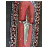 Decorative Dagger Wall Plaque (has one crack) with Metal Dagger