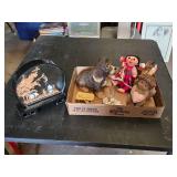 Panda Art and Decorative Figurines and Collectibles including Glass Angel, Porcelain Cherubs, and Stuffed Doll