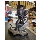 Vintage Frog-Themed Lamps and Beaded Lamp with cracked shade