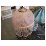 Vintage Frog-Themed Lamps and Beaded Lamp with cracked shade