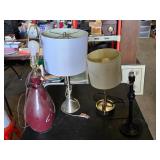 Lot of 4 Table Lamps with Various Designs