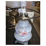 Vintage Table Lamps including Horse Design Lamp, Floral Design Lamp, and Brass Lamp