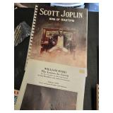 Assorted Music Books and Instructional Materials Notable titles include "Scott Joplin: King of Ragtime," "The Big Ballads of the 70s, 60s, & 50s," and "Foundations in Singing."