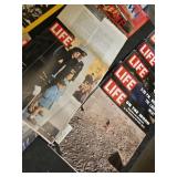 Lot of Vintage TIME and LIFE Magazines from historical events such as the moon landing, the Nixon era, and significant cultural milestones from the 1960s