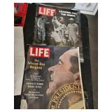 Lot of Vintage TIME and LIFE Magazines from historical events such as the moon landing, the Nixon era, and significant cultural milestones from the 1960s