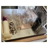 Wedding Decor and Accessories including Wooden Signs, Candle Holders, and Glassware