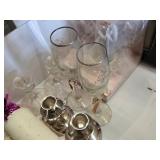 Wedding Decor and Accessories including Wooden Signs, Candle Holders, and Glassware