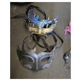 Equestrian Riding Accessories including Masks, Whip, and Bridles