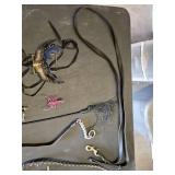 Equestrian Riding Accessories including Masks, Whip, and Bridles