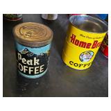 Lot of Vintage Coffee Tins including Folger