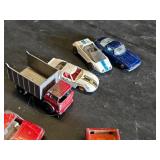 Assorted Vintage Die-Cast Vehicles and Airplane Toys