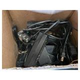 LED lights, wiring, and paint supplies including LED Flash Light Boxes, Various Cords, and Assorted Paints
