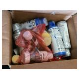 LED lights, wiring, and paint supplies including LED Flash Light Boxes, Various Cords, and Assorted Paints