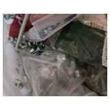 LED lights, wiring, and paint supplies including LED Flash Light Boxes, Various Cords, and Assorted Paints