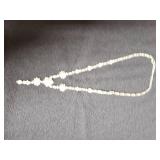 Antique Style Necklace with Floral Design and Dangling Crystal - Stand not included