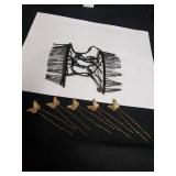 Hair Pins and Black Beaded Hair Comb Set