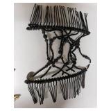Hair Pins and Black Beaded Hair Comb Set