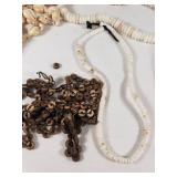 Assorted Jewelry and Beads Lot Including Shell Necklaces and Beaded Strands