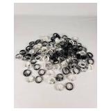Lot of Black and White Resin Rings