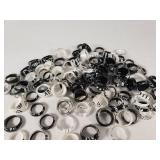 Lot of Black and White Resin Rings