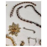 Lot of Jewelry Items Including Necklaces, Bracelets, and Accessories