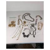 Lot of Jewelry Items Including Necklaces, Bracelets, and Accessories