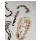 Lot of Jewelry Items Including Necklaces, Bracelets, and Accessories
