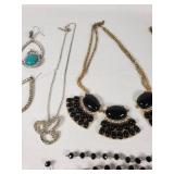Jewelry and Accessory Lot including Necklaces, Bracelets, Earrings, and Photo Frame Pendant