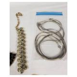 Jewelry and Accessory Lot including Necklaces, Bracelets, Earrings, and Photo Frame Pendant