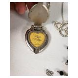 Jewelry and Accessory Lot including Necklaces, Bracelets, Earrings, and Photo Frame Pendant