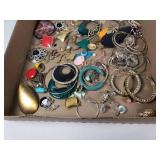 Mixed Jewelry Lot including Earrings, Bracelets, and Brooches Various Styles