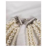 Vintage and Costume Jewelry Lot including Multi-Strand Pearl Necklace, Beaded Necklaces, and Gold-Tone Accents