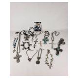 Collection of Cross Necklaces and Jewelry