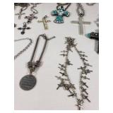 Collection of Cross Necklaces and Jewelry