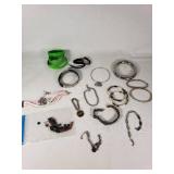 Lot of Mixed Jewelry Items including Bracelets, Bangles, and Wristbands