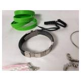 Lot of Mixed Jewelry Items including Bracelets, Bangles, and Wristbands